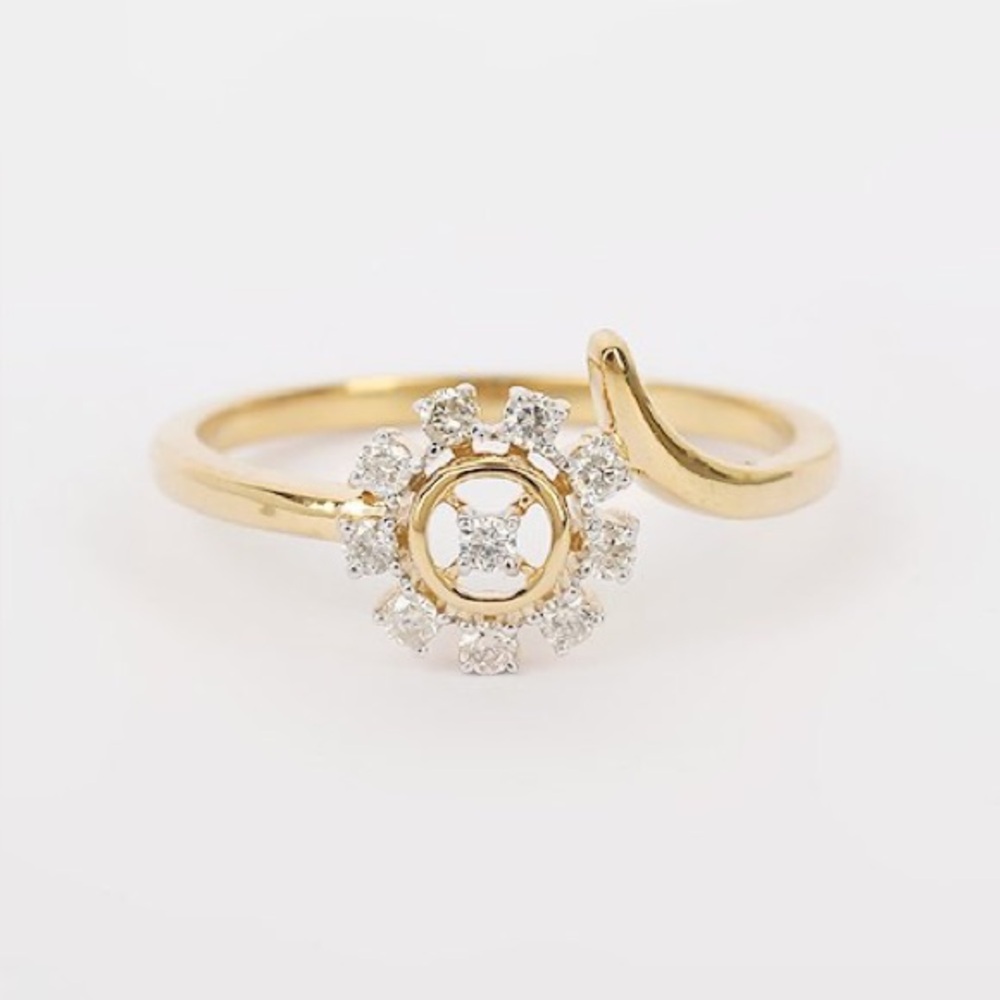 IGI Certified 0.17ct Natural Diamond Ring Size 7 - 14K Solid Gold